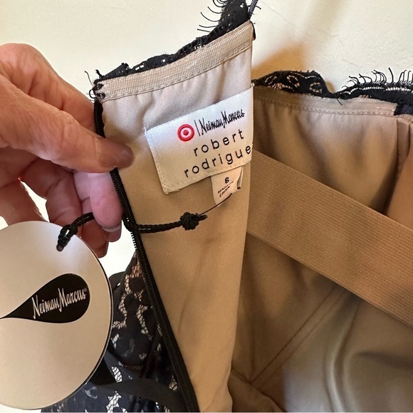 NWT Neiman Marcus Target Robert Rodriguez black lace strapless dress Sz 6 - Picture 10 of 11